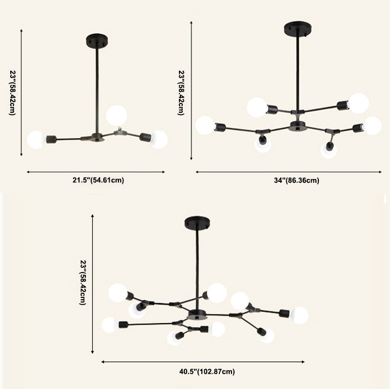 Einstellbarer Metallkronleuchter Licht Industrielles Multi -Licht -Anhänger Licht für Innenräume