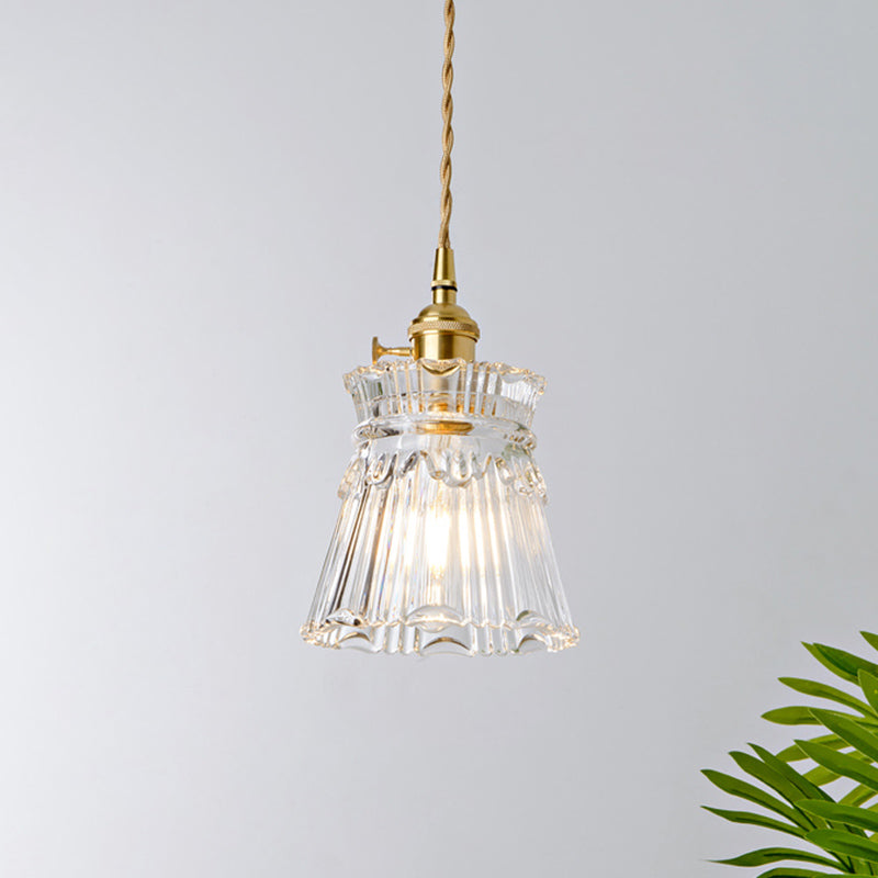 1 Light Hanging Pendant Light Industrial Glass Suspension Lamp for Restaurant