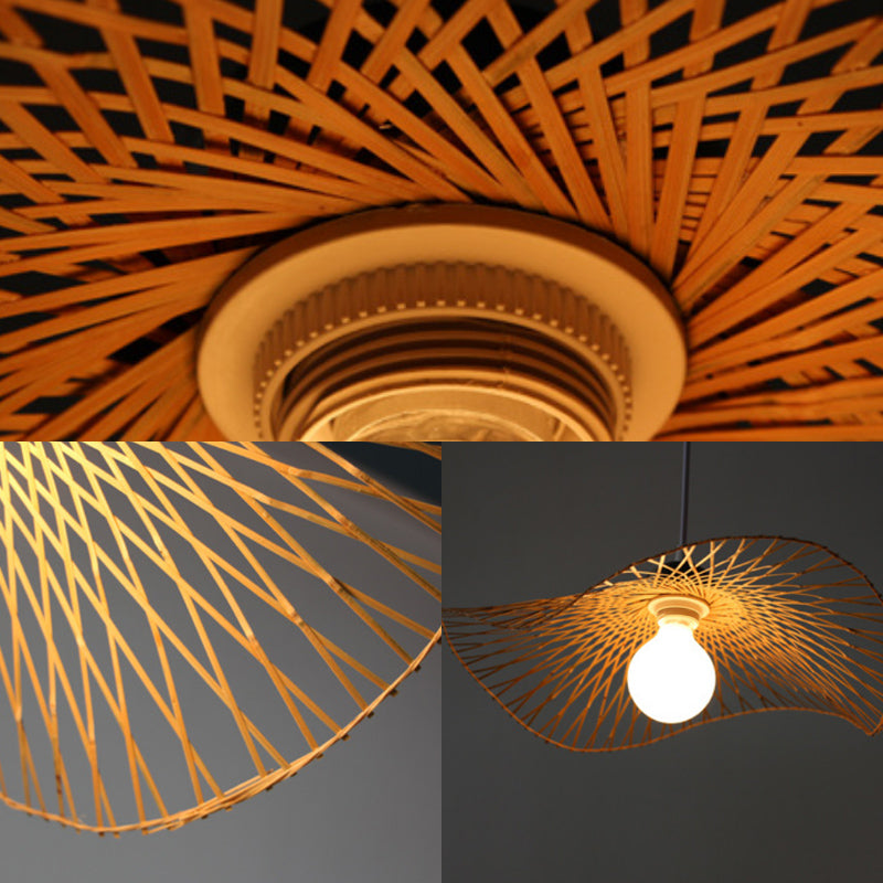 Fidutri di illuminazione a sospensione cinese Twist RATTAN Ampiccante Luce con cavo regolabile per il ristorante