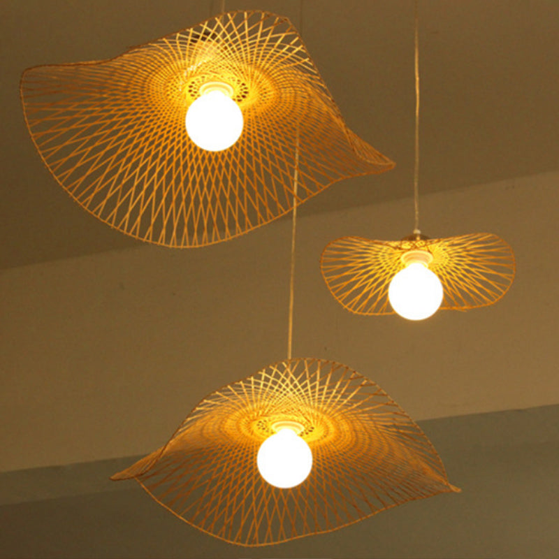 Fidutri di illuminazione a sospensione cinese Twist RATTAN Ampiccante Luce con cavo regolabile per il ristorante