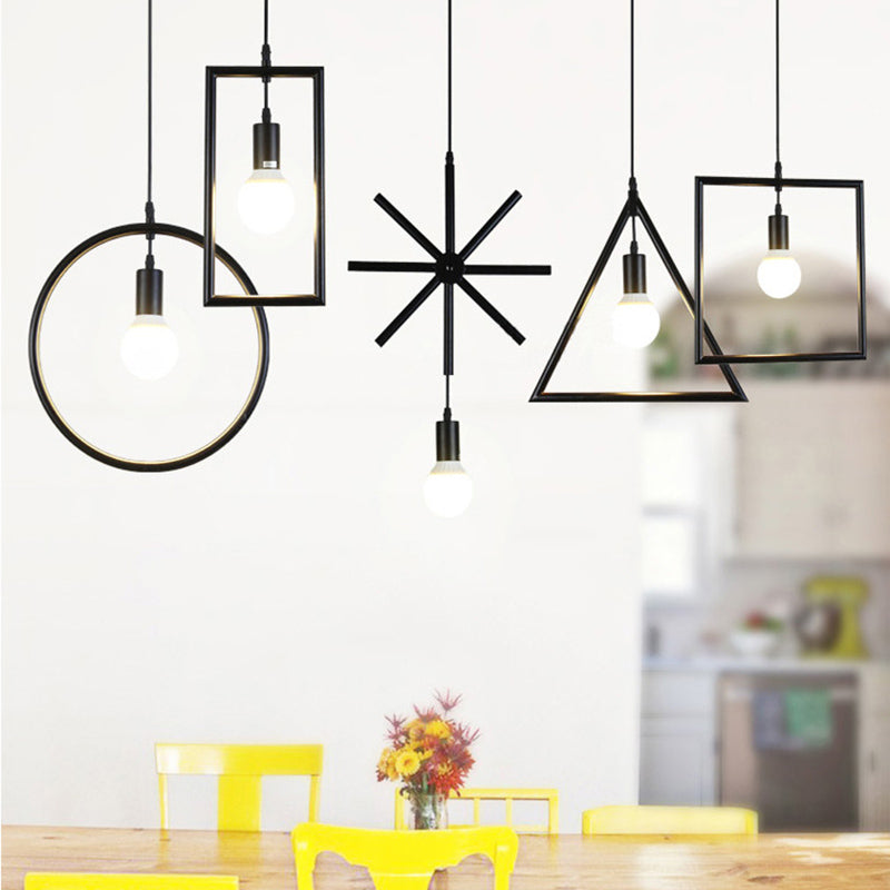 Minimalist Adjustable Industrial Style Hanging Light Fixture for Dining Room