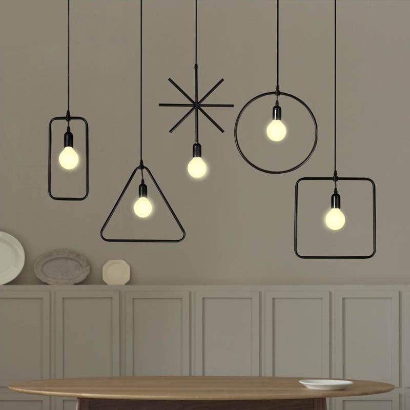 Minimalist Adjustable Industrial Style Hanging Light Fixture for Dining Room