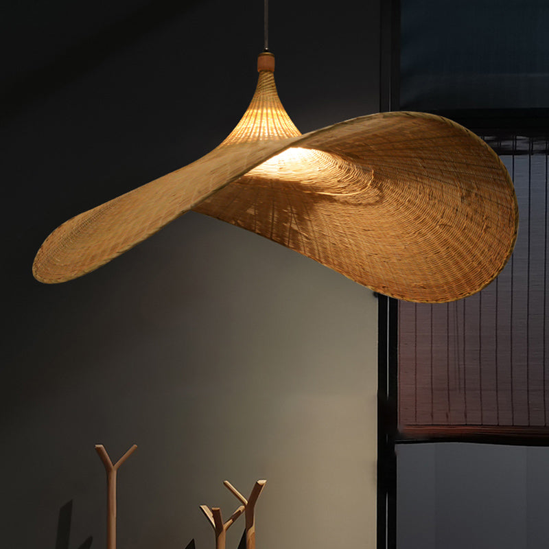 Cap Bamboo a sospensione Luce Minimalista Stile minimalista BEIGE Apparecchio di illuminazione a sospensione