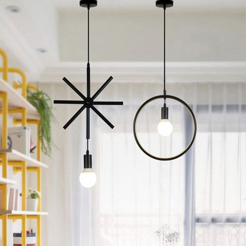 Minimalist Adjustable Industrial Style Hanging Light Fixture for Dining Room