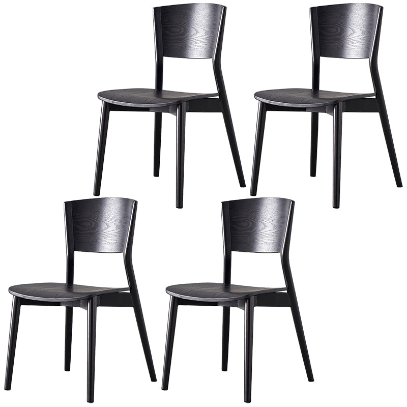 Wood Contemporary Side Dining Chairs with 4 Legs Dining Room Armless Chairs