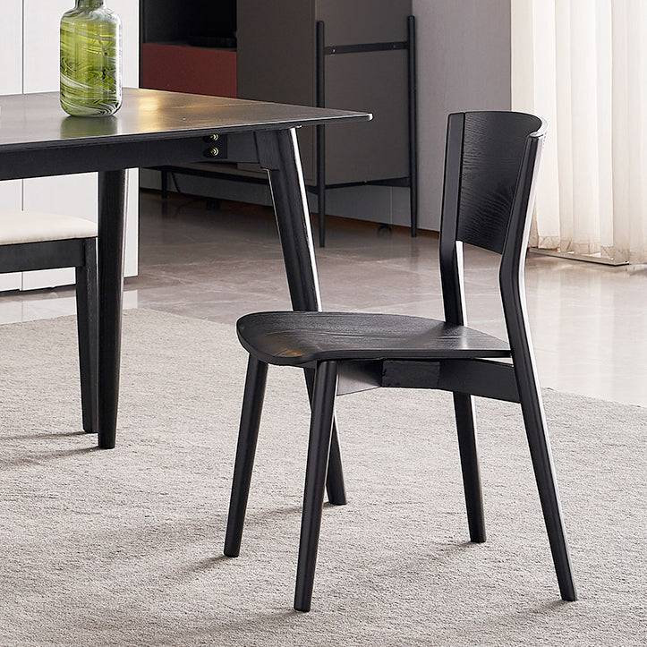 Wood Contemporary Side Dining Chairs with 4 Legs Dining Room Armless Chairs