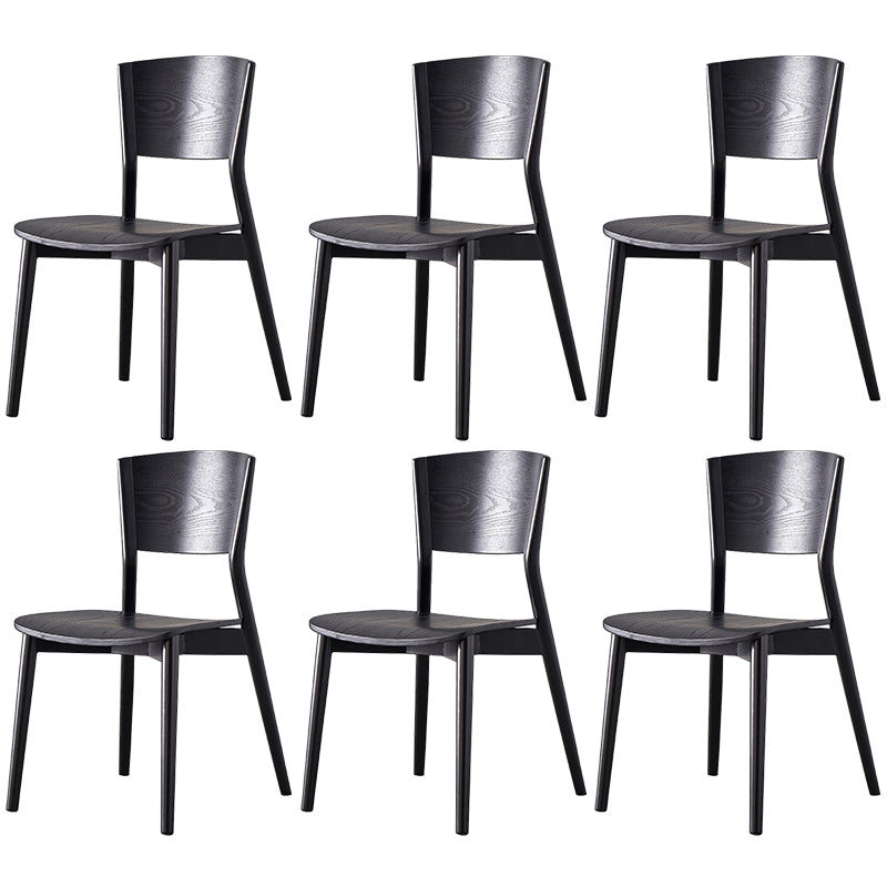 Wood Contemporary Side Dining Chairs with 4 Legs Dining Room Armless Chairs