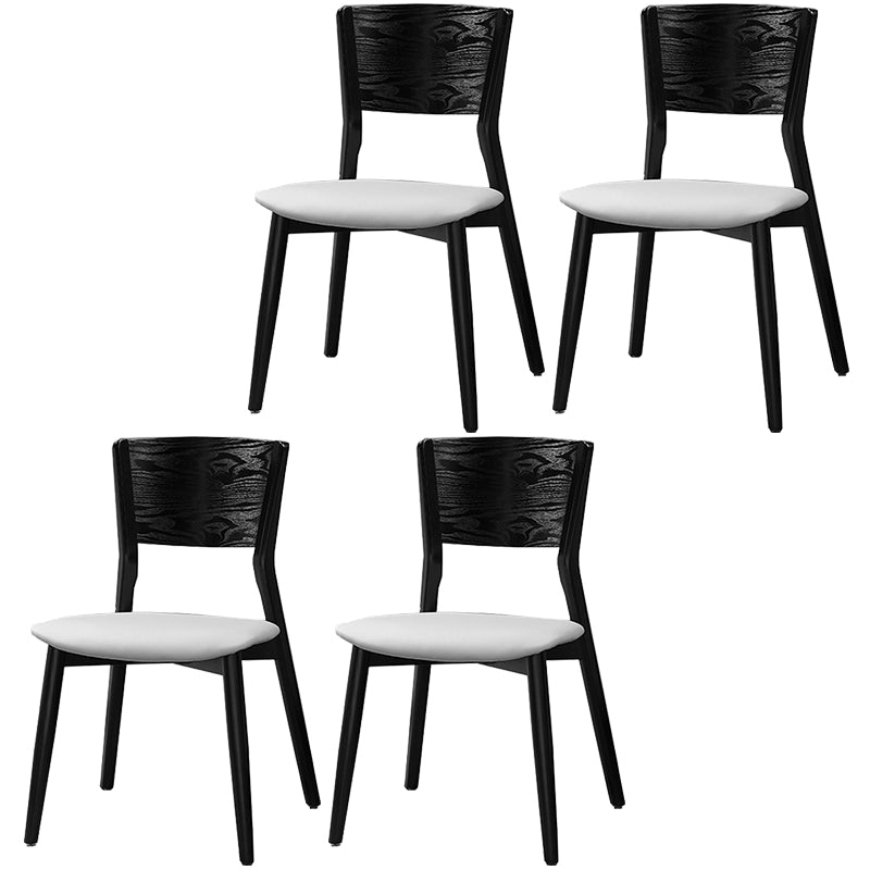 Wood Contemporary Side Dining Chairs with 4 Legs Dining Room Armless Chairs