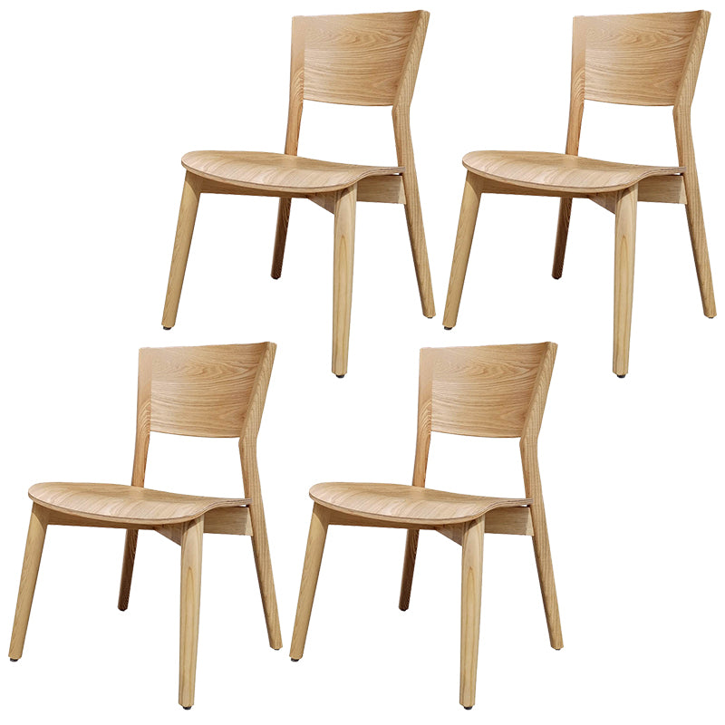 Wood Contemporary Side Dining Chairs with 4 Legs Dining Room Armless Chairs