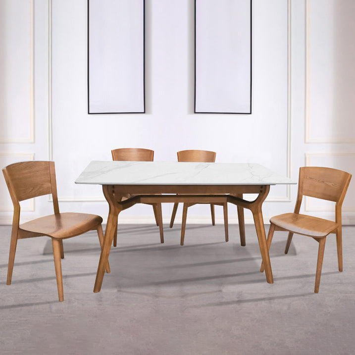 Wood Contemporary Side Dining Chairs with 4 Legs Dining Room Armless Chairs