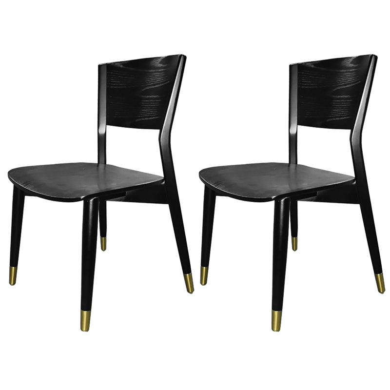 Wood Contemporary Side Dining Chairs with 4 Legs Dining Room Armless Chairs