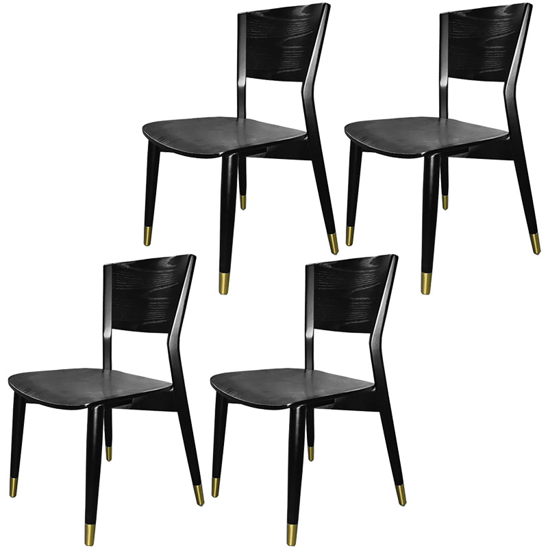 Wood Contemporary Side Dining Chairs with 4 Legs Dining Room Armless Chairs