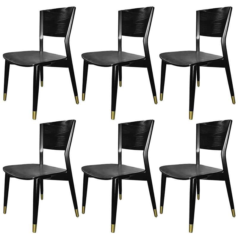 Wood Contemporary Side Dining Chairs with 4 Legs Dining Room Armless Chairs