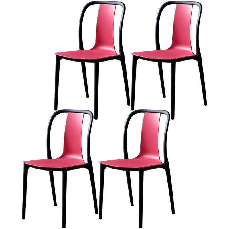 Plastic Dining Chairs Contemporary Style Side Chair Set for Dining Room