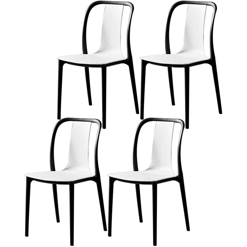 Plastic Dining Chairs Contemporary Style Side Chair Set for Dining Room