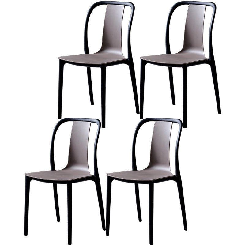 Plastic Dining Chairs Contemporary Style Side Chair Set for Dining Room