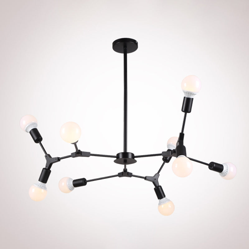 Adjustable Industrial Style Branch Chandelier Metal Multi Light Chandelier for Living Room