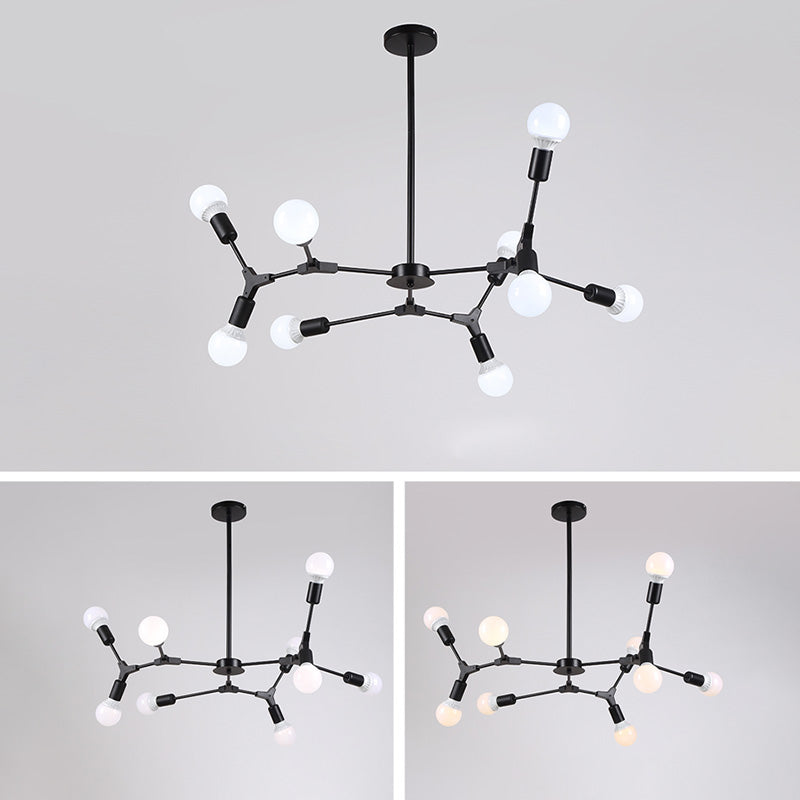 Adjustable Industrial Style Branch Chandelier Metal Multi Light Chandelier for Living Room