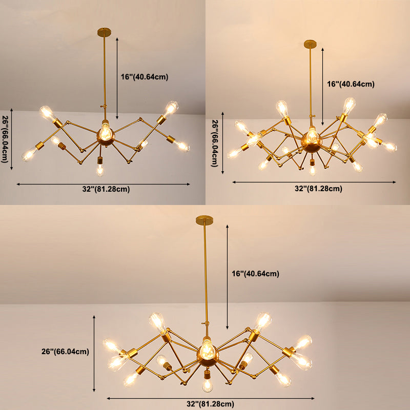 Multi -Licht -Kronleuchter Vintage -Stil Eisen Industrieanhänger Licht Kronleuchter