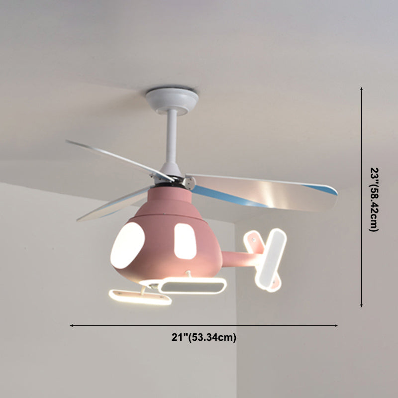 Pendard en forme d'avion en métal Cartoon LED LED Semi Flush Light for Kids Room