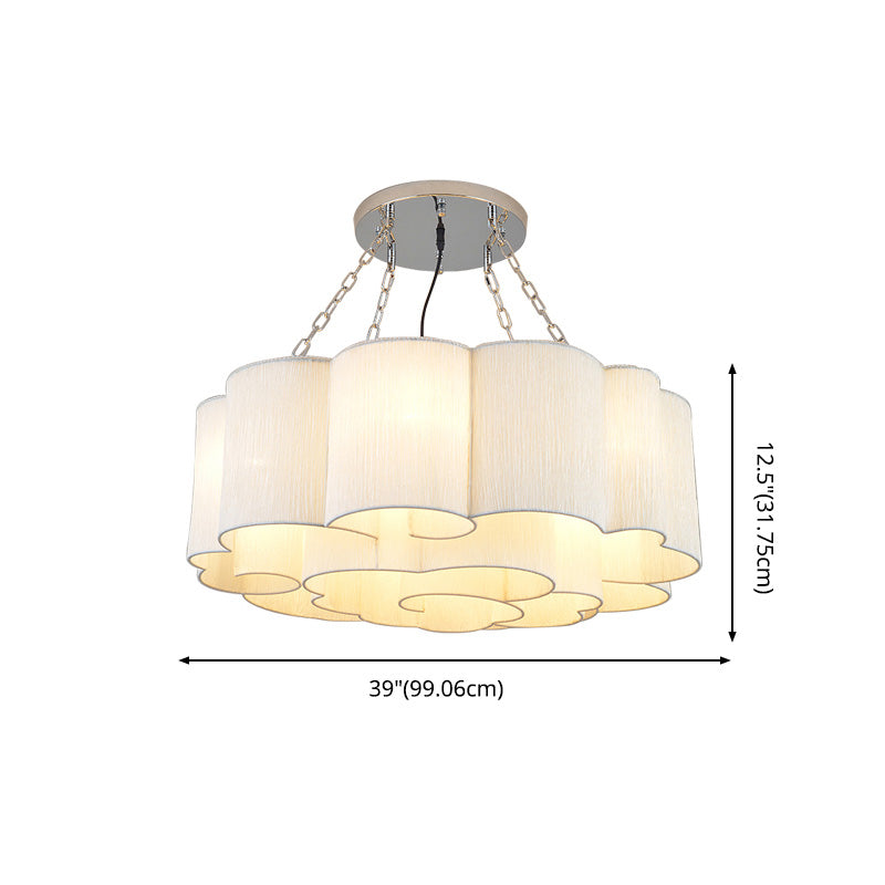 Cloud Fabric Ceiling Flush Mount Light Traditional Living Room Ceiling Light Fixture