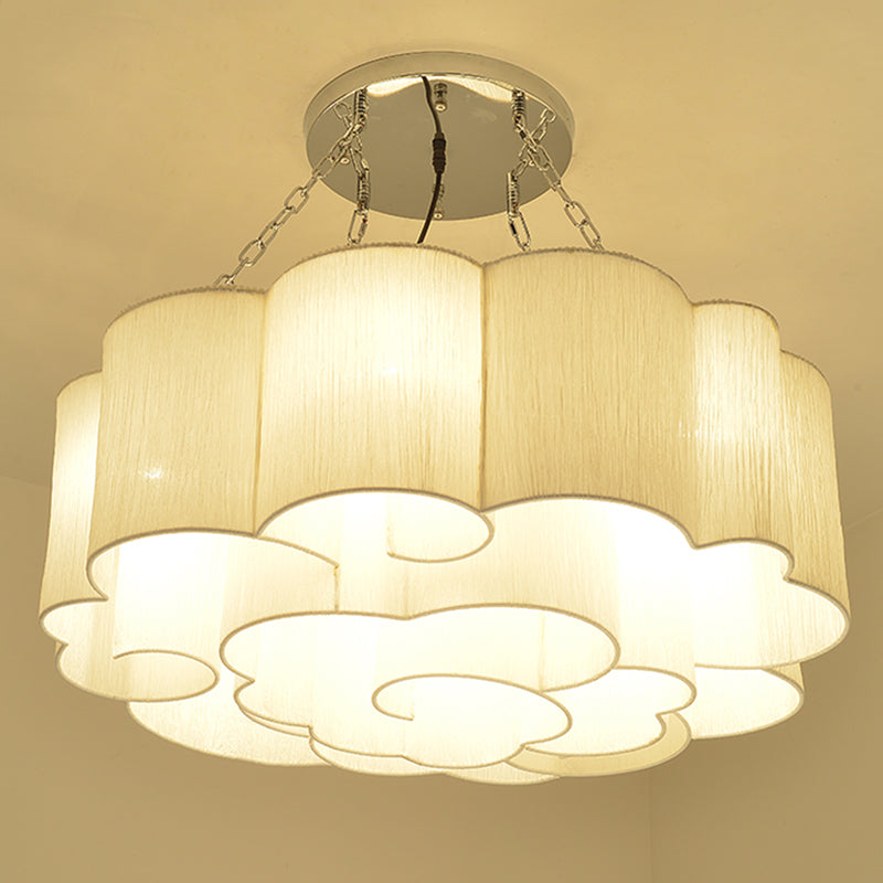 Cloud Fabric Ceiling Flush Mount Light Traditional Living Room Ceiling Light Fixture