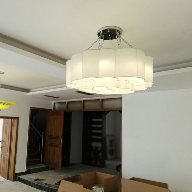 Cloud Fabric Ceiling Flush Mount Light Traditional Living Room Ceiling Light Fixture