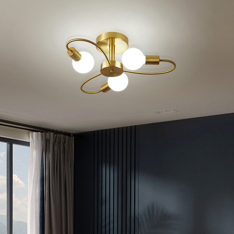 INDUSTRIALE Sputnik semifulco Monte Lampada Bronzo Semi Flush Mount Lighting for Restaurant