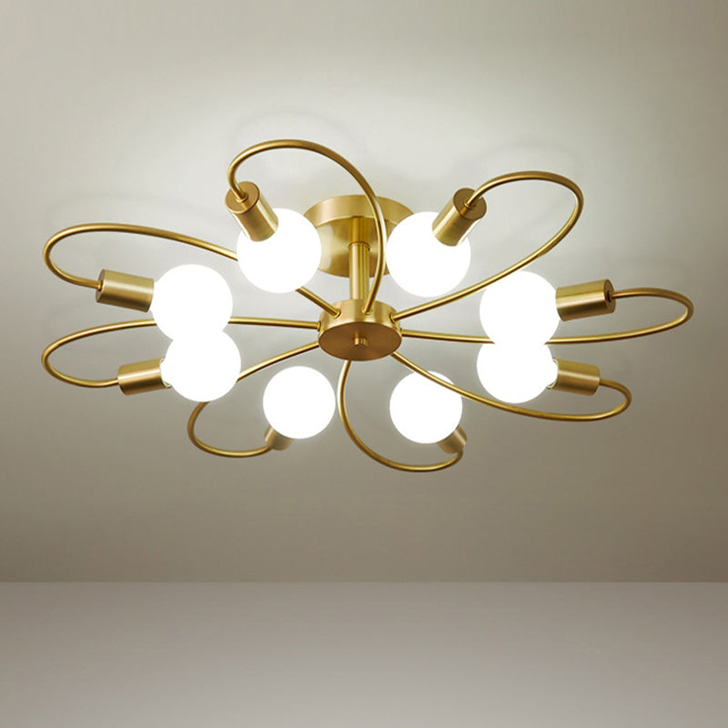 INDUSTRIALE Sputnik semifulco Monte Lampada Bronzo Semi Flush Mount Lighting for Restaurant