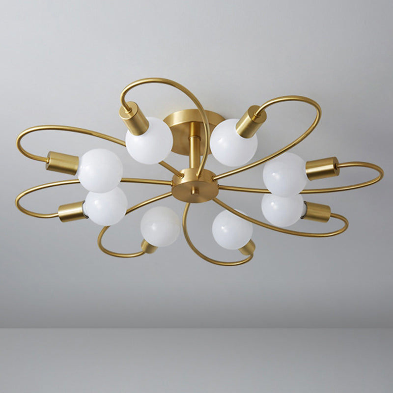 INDUSTRIALE Sputnik semifulco Monte Lampada Bronzo Semi Flush Mount Lighting for Restaurant