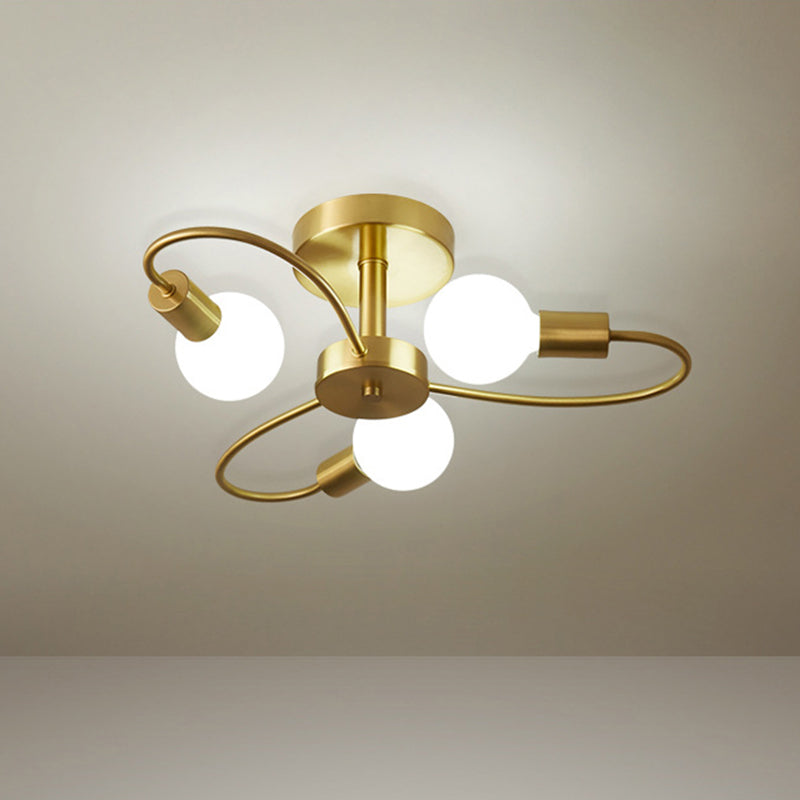 INDUSTRIALE Sputnik semifulco Monte Lampada Bronzo Semi Flush Mount Lighting for Restaurant