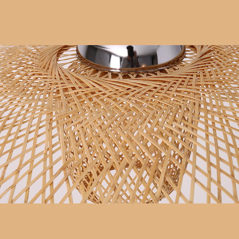 Chinese Twist Pendant Lighting Fixtures Rattan Hanging Light with Hanging Cord for Restaurant