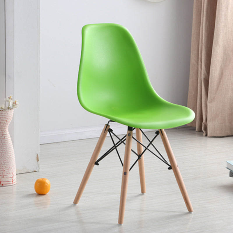 Modern Style Plastic Dining Chair Home Side Solid Back Chair for Kitchen