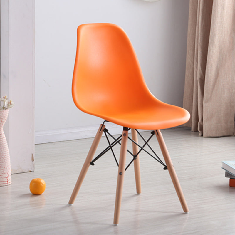 Modern Style Plastic Dining Chair Home Side Solid Back Chair for Kitchen