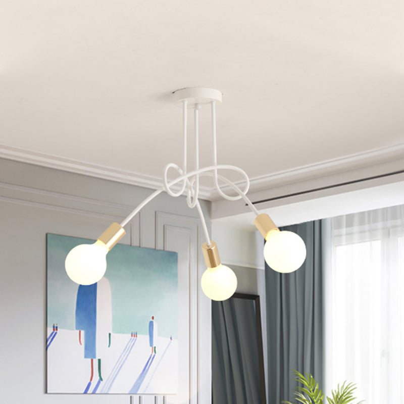 4 Color Optional Ceiling Light Industrial Semi Flush Mount Ceiling Fixture for Living Room