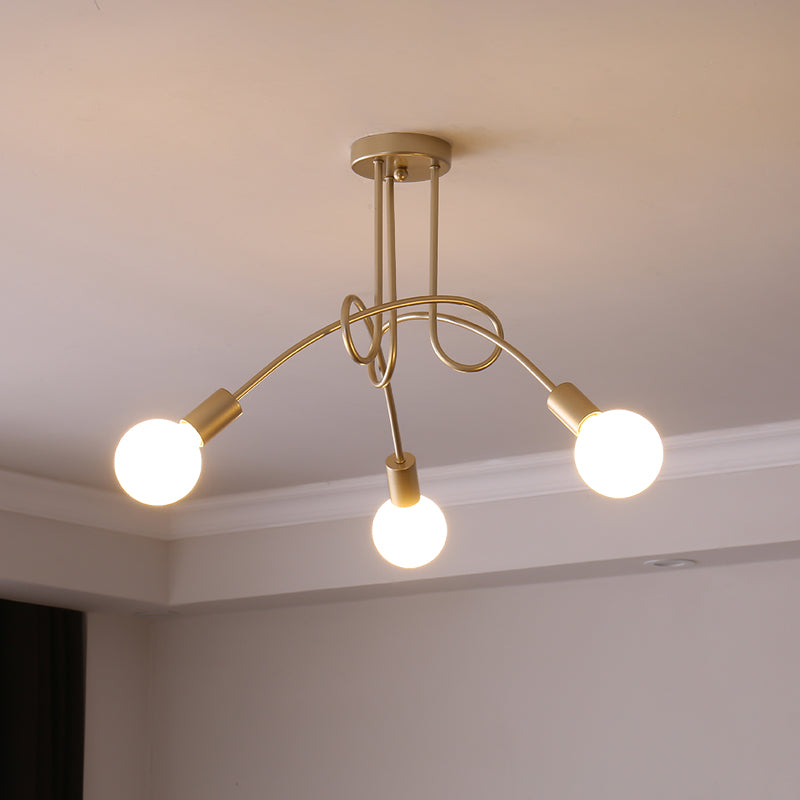 4 Color Optional Ceiling Light Industrial Semi Flush Mount Ceiling Fixture for Living Room