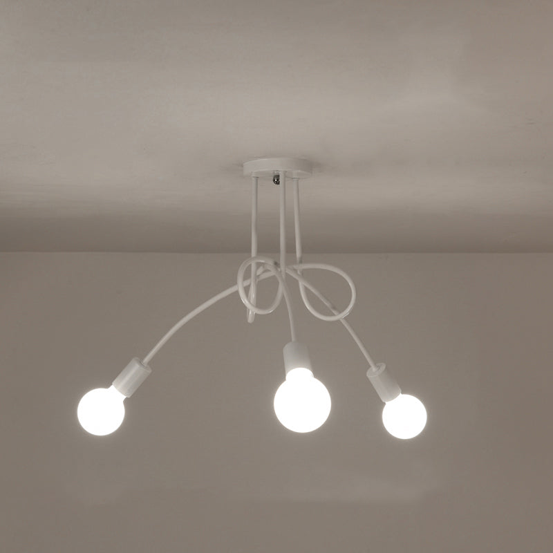 4 Color Optional Ceiling Light Industrial Semi Flush Mount Ceiling Fixture for Living Room