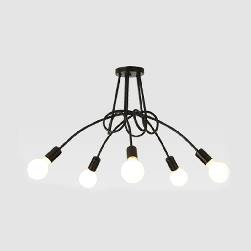 4 Color Optional Ceiling Light Industrial Semi Flush Mount Ceiling Fixture for Living Room