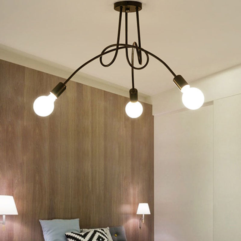 4 Color Optional Ceiling Light Industrial Semi Flush Mount Ceiling Fixture for Living Room