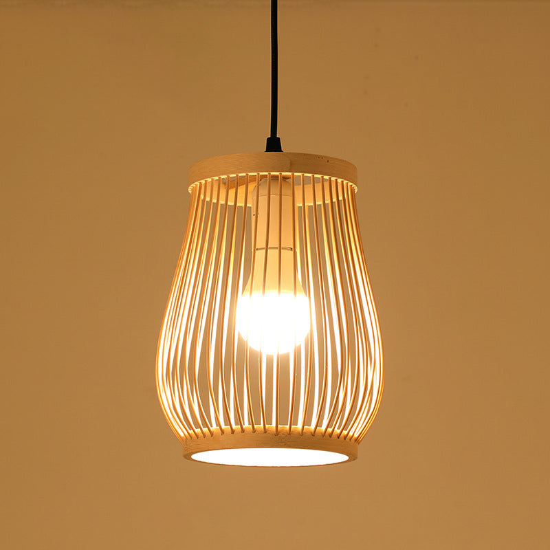 Chinese Handmade Pendant Lighting Fixtures Rattan Hanging Light with Hanging Cord for Restaurant