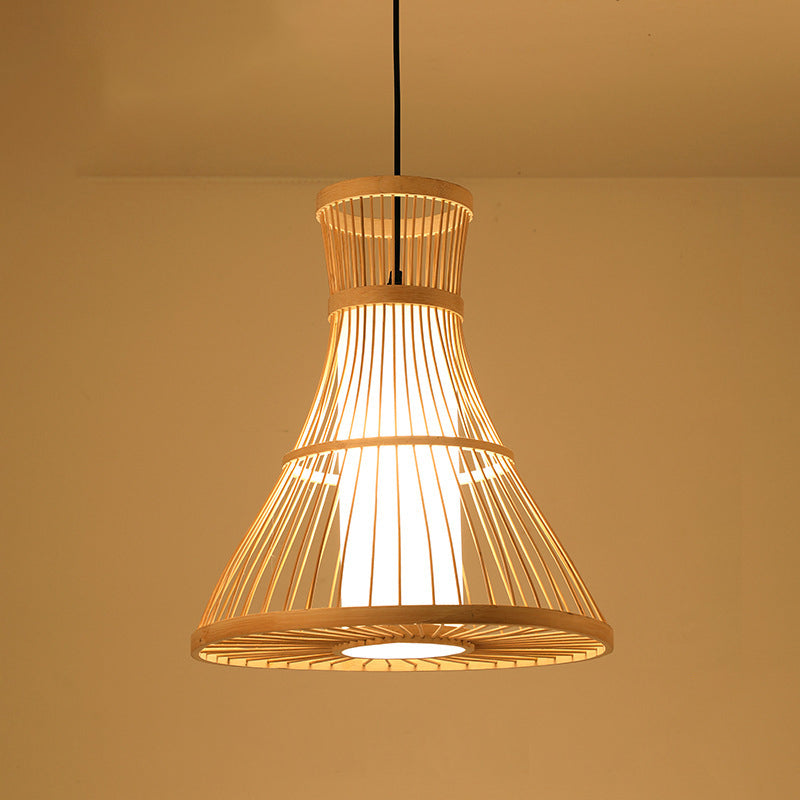 Chinese Handmade Pendant Lighting Fixtures Rattan Hanging Light with Hanging Cord for Restaurant