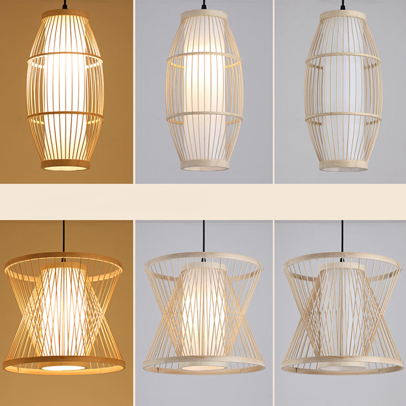 Chinese Handmade Pendant Lighting Fixtures Rattan Hanging Light with Hanging Cord for Restaurant