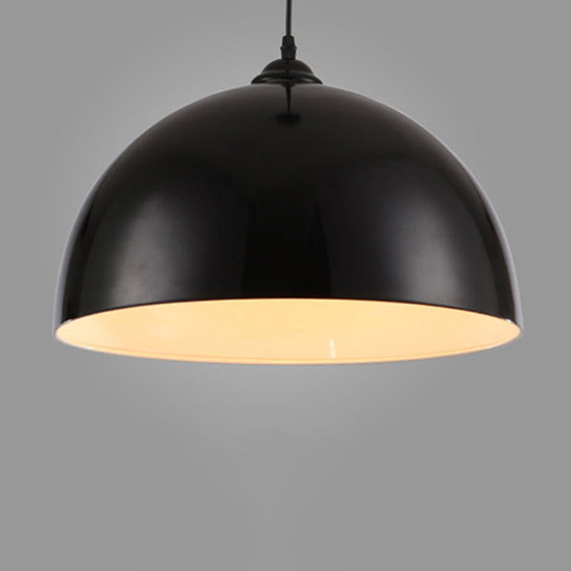 1-Light Dome Shade Pendant Lamp, Contemporary Metal Hanging Light for Restaurant