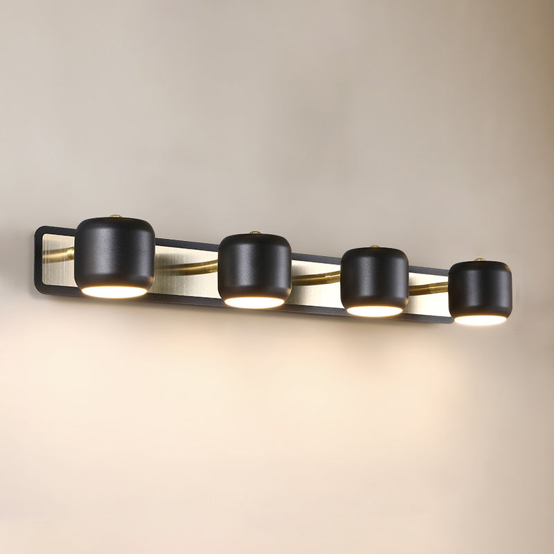 Aluminum Multi Lights Vanity Wall Light Fixtures Modern Style Cylinder Wall Lamps