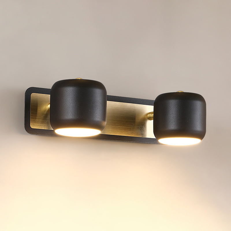 Accesorios de luz de pared de tocador de aluminio múltiples lámparas de pared de cilindro de estilo moderno