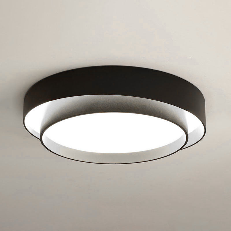 Modern Minimalist LED Ceiling Light Wrought Iron Circular Flush Mount with Acrylic Shade