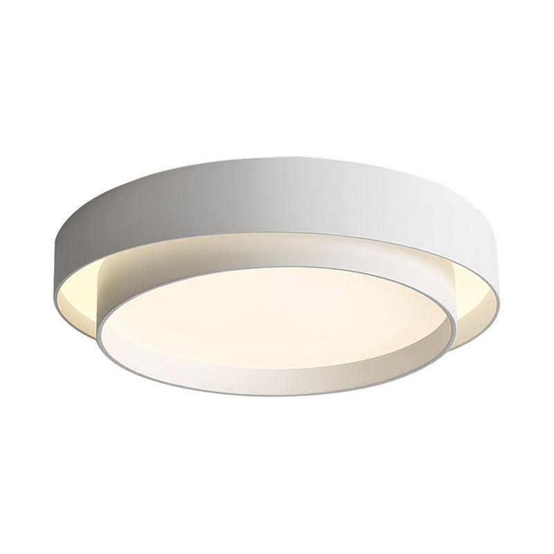 Modern Minimalist LED Ceiling Light Wrought Iron Circular Flush Mount with Acrylic Shade