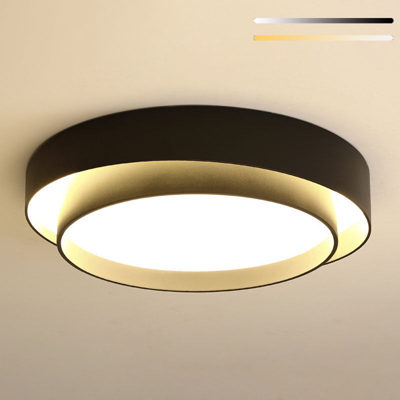 Modern Minimalist LED Ceiling Light Wrought Iron Circular Flush Mount with Acrylic Shade