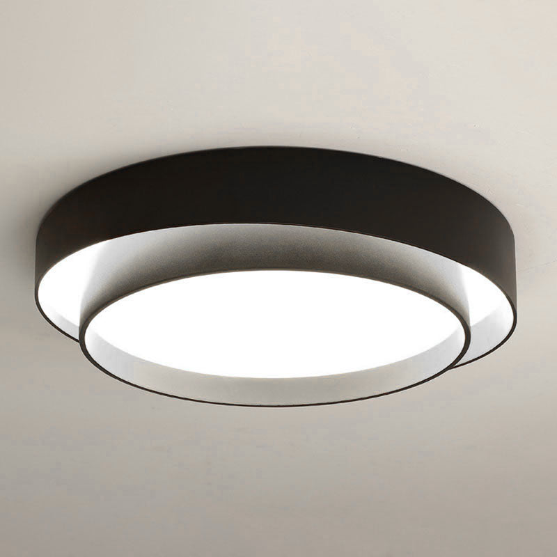 Modern Minimalist LED Ceiling Light Wrought Iron Circular Flush Mount with Acrylic Shade