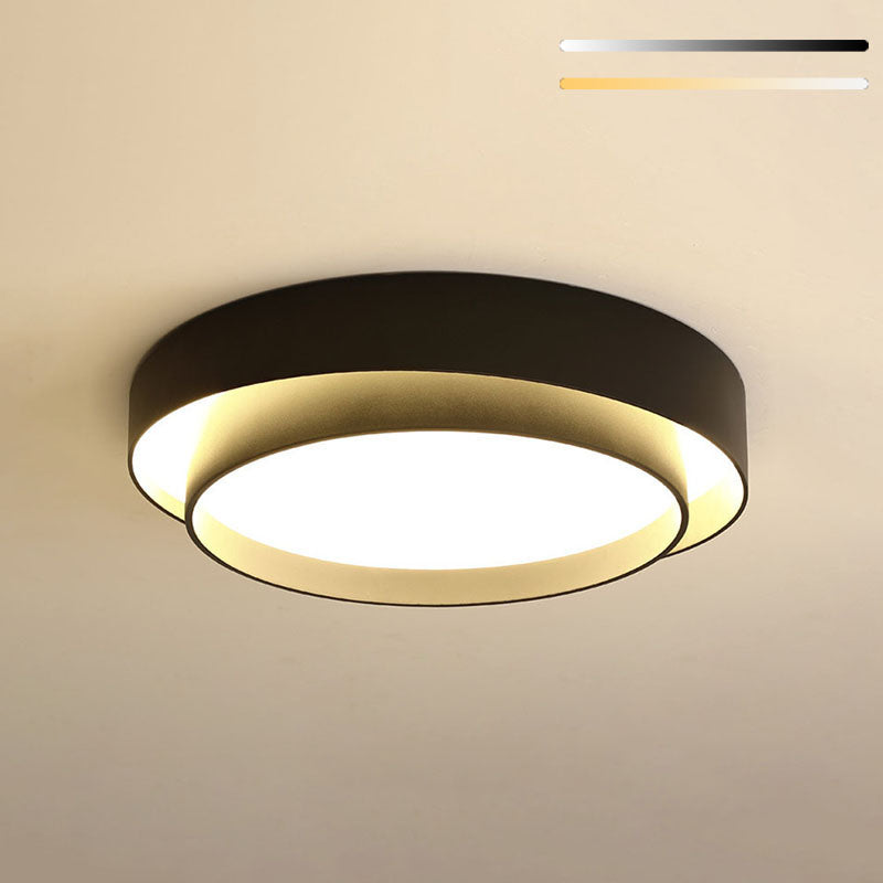 Modern Minimalist LED Ceiling Light Wrought Iron Circular Flush Mount with Acrylic Shade